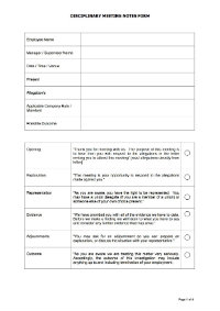 Disciplinary Meeting Notes Form(copy)